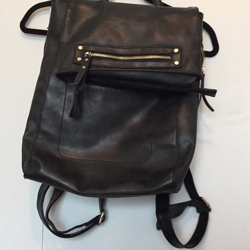 Black pleather  ALDO backpack gold zippers